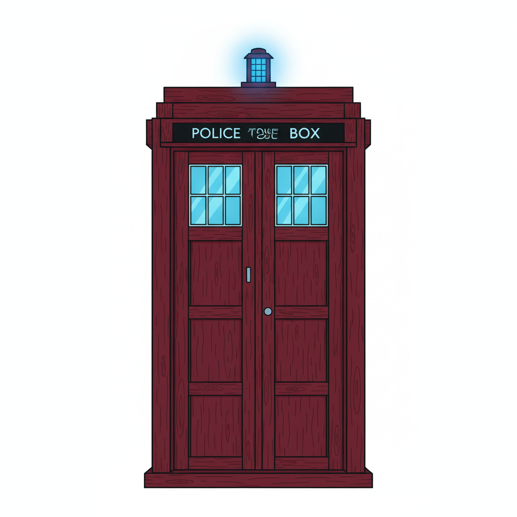 Ilustración de una TARDIS exterior